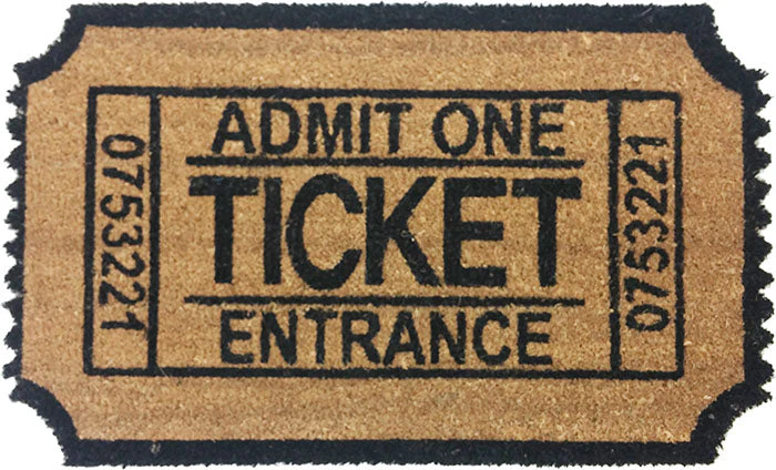 Admit One Vinyl Coir Doormat - Image 2
