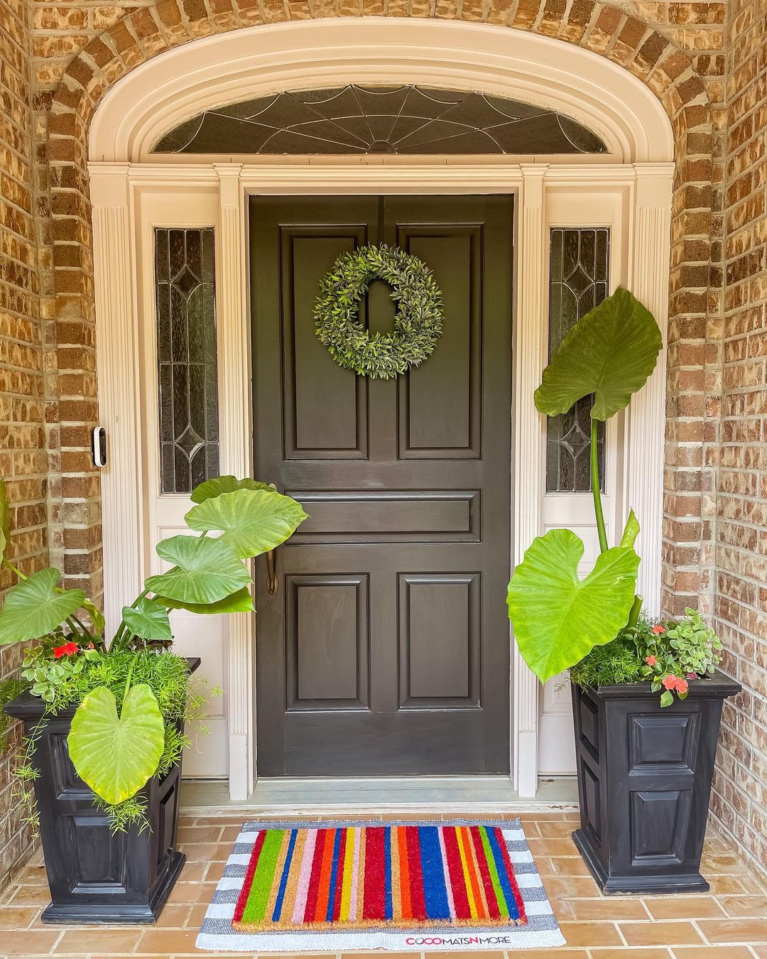 Multi-Color Stripes Handwoven Coco Doormat - Image 2