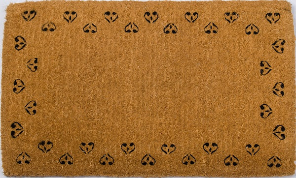 Sprinkled Hearts Black Handwoven Coco Doormat - Image 2