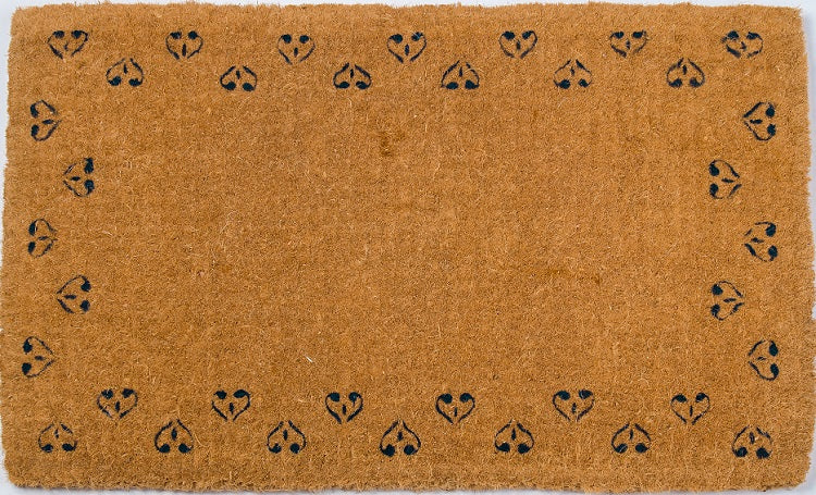 Sprinkled Hearts Blue Handwoven Coco Mat - Image 2
