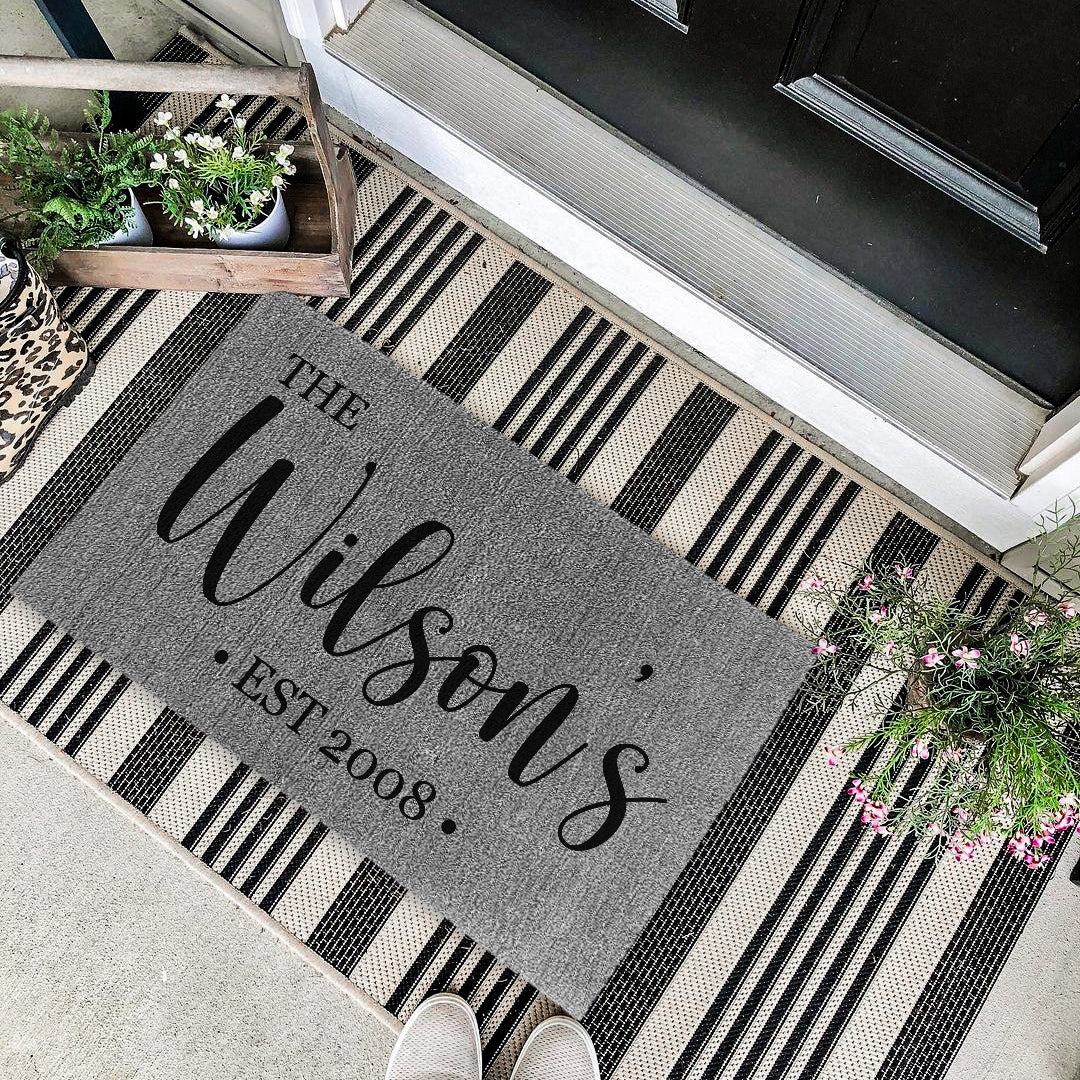 Decor Loop Family Name Border Personalized Doormats - Image 4
