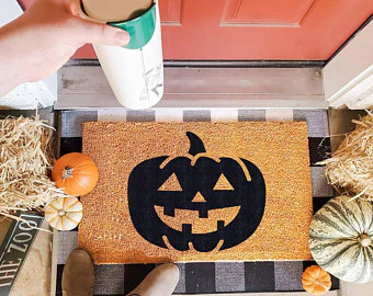 Jack o Lantern Coir Doormat - Image 3