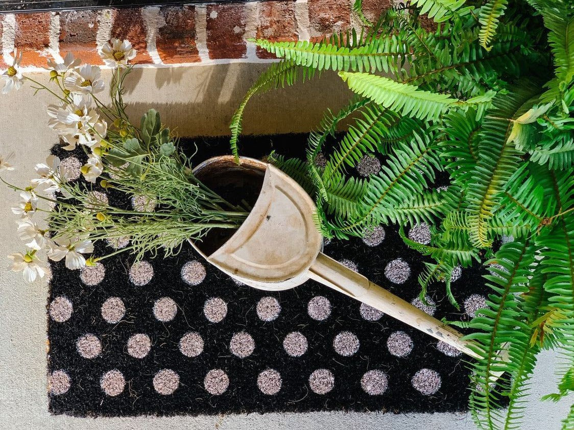 Polka Dots Handwoven Coco Doormat - Image 3