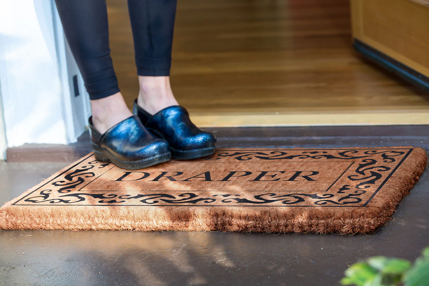 Rolling Scrolls Border Personalized Doormats - Image 5