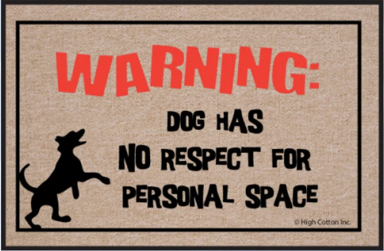 Warning Dog Has No Respect Olefin Doormat